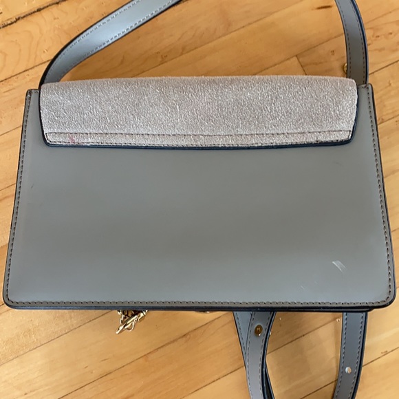 Gray suede bag circle closure designer inspired - Picture 7 of 12